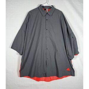 NWT Adidas MCE Q2 Shirt Mens XL Gray PRShirt Button Pockets Streetwear *Read